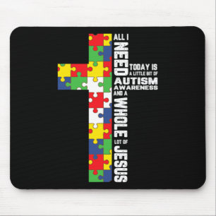 Autisme Awareness Jesus Cross Puzzle Cool Christel Muismat