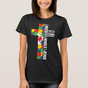 Autisme Awareness Jesus Cross Puzzle Cool Christel T-shirt