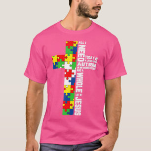Autisme Awareness Jesus Cross Puzzle Cool Christel T-shirt