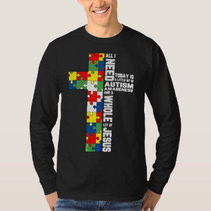 Autisme Awareness Jesus Cross Puzzle Cool Christel T-shirt