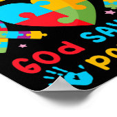 Autisme Awareness Kinder Boys God zegt dat ik perf Poster (Hoek)
