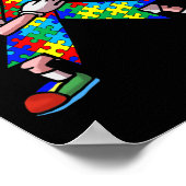 Autisme Awareness Kinder Dabbing Puzzle Piece Love Poster (Hoek)