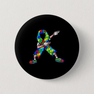 Autisme Awareness Kinder Dabbing Puzzle Piece Love Ronde Button 5,7 Cm