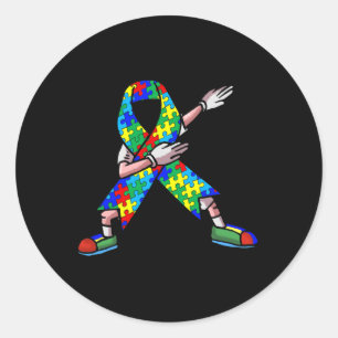 Autisme Awareness Kinder Dabbing Puzzle Piece Love Ronde Sticker