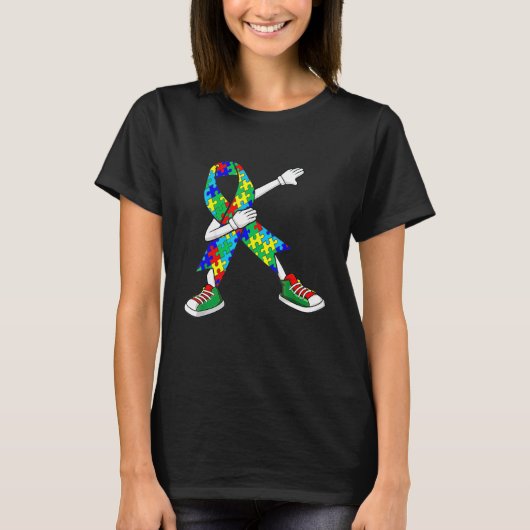 Autisme Awareness Kinder Dabbing Puzzle Piece Love T-shirt (Voorkant)