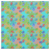 Autisme Awareness Kinder Hands Puzzle Piments Stof (Swatch)