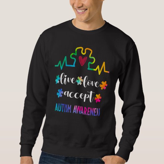 Autisme Awareness Live Love Special Puz Trui (Voorkant)