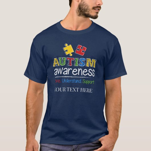 Autisme Awareness Love Begint Support Custom T-shirt (Voorkant)