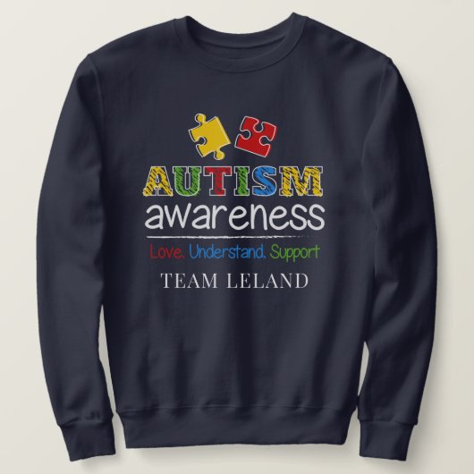 Autisme Awareness Love Begint Support Custom Trui (Design voorkant)