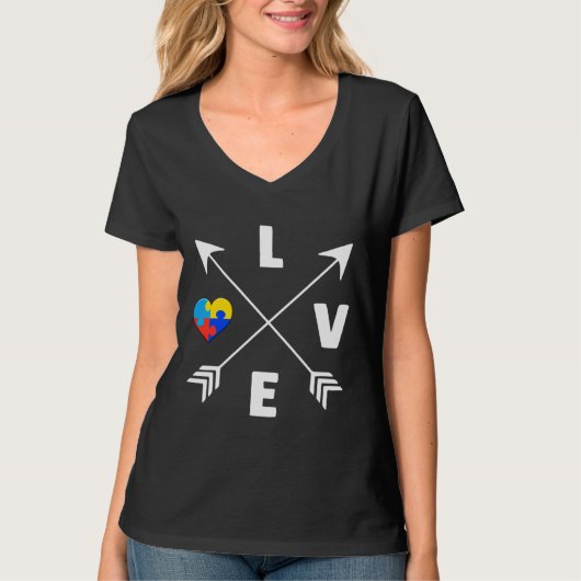 Autisme Awareness Love Cross Autisme T-shirt (Voorkant)