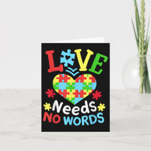 Autisme Awareness Love Needs No Words Kaart