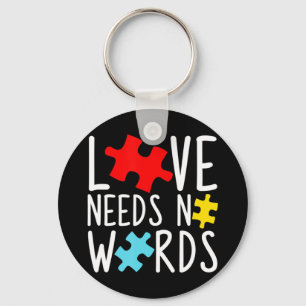 Autisme Awareness Love Needs No Words Puzzle Pieck Sleutelhanger