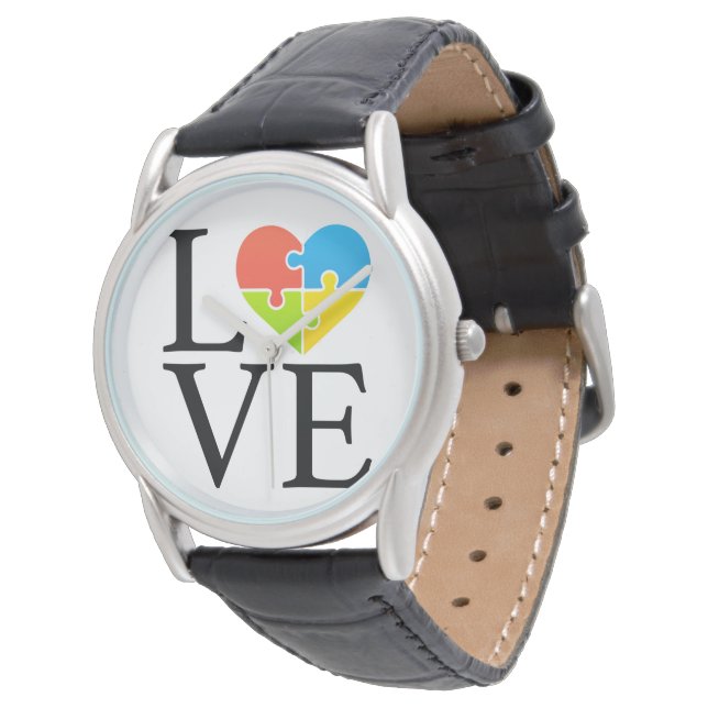 Autisme Awareness Love Puzzles Horloge (Gekanteld)