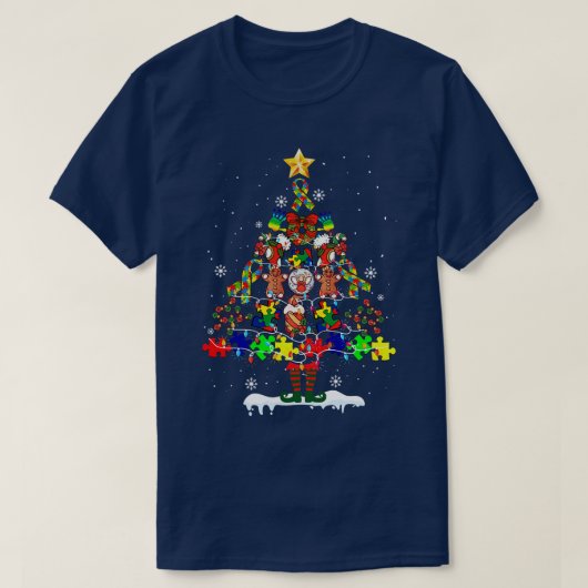 Autisme Awareness Merry Kerstmis T-shirt (Design voorkant)