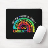 Autisme Awareness Month Neurodiversity Rainbow Str Muismat (Met muis)