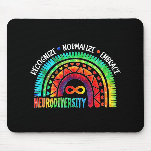 Autisme Awareness Month Neurodiversity Rainbow Str Muismat (Voorkant)