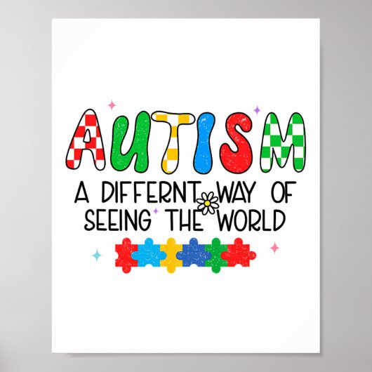 Autisme Awareness Month Support De wereld zien ste Poster (Voorkant)
