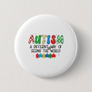 Autisme Awareness Month Support De wereld zien ste Ronde Button 5,7 Cm