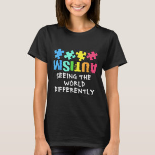 Autisme Awareness Month Support De wereld zien ste T-shirt