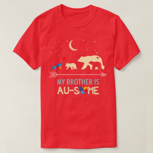Autisme Awareness My Brother is AUSOME T-shirt (Design voorkant)