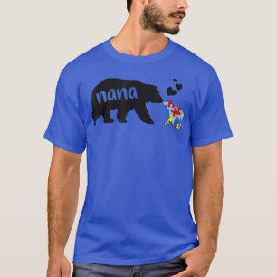 Autisme Awareness Nana Beer Puzzle Piece Autistic  T-shirt