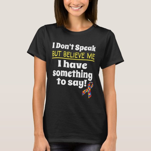 Autisme Awareness Non-Verbal Awareness I Spea T-shirt (Voorkant)