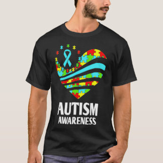 Autisme Awareness of Women Heart Support Autistic  T-shirt