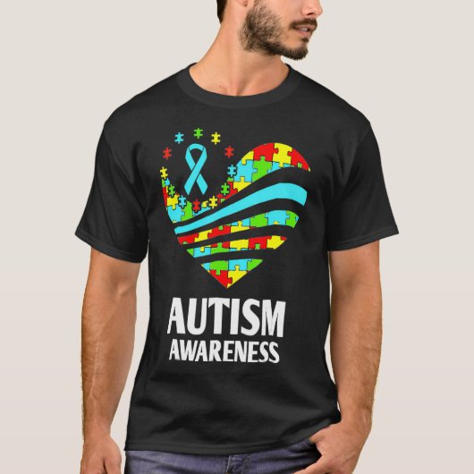 Autisme Awareness of Women Heart Support Autistic T-shirt (Voorkant)
