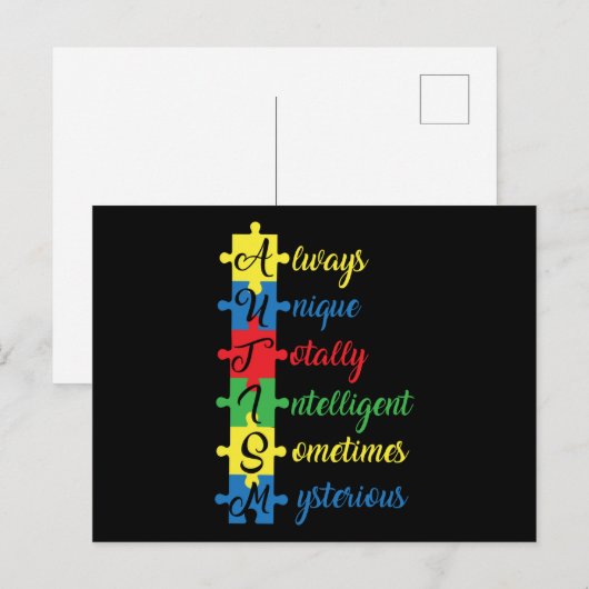 Autisme Awareness Print Briefkaart (Voorkant / Achterkant)