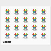 Autisme Awareness Print Vierkante Sticker (Vel)