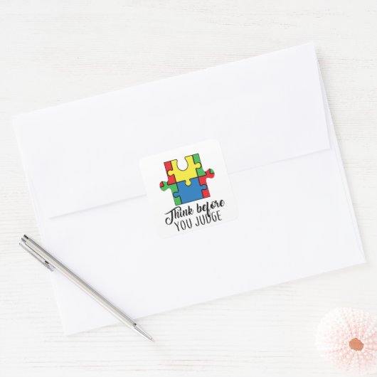 Autisme Awareness Print Vierkante Sticker (Envelop)