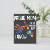 Autisme Awareness Proud Mam Autistic Kind Briefkaart (Staand voorkant)