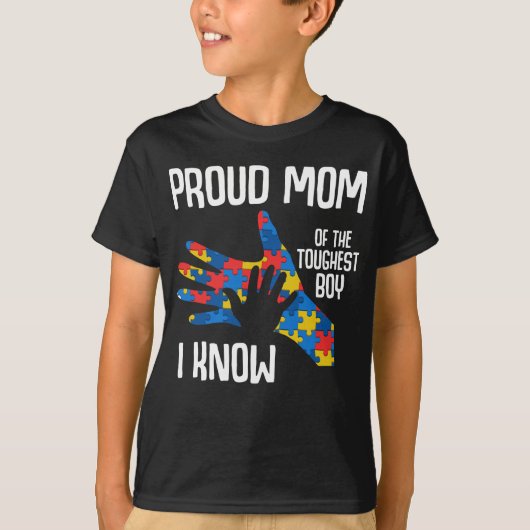 Autisme Awareness Proud Mam Autistic Kind T-shirt (Voorkant)