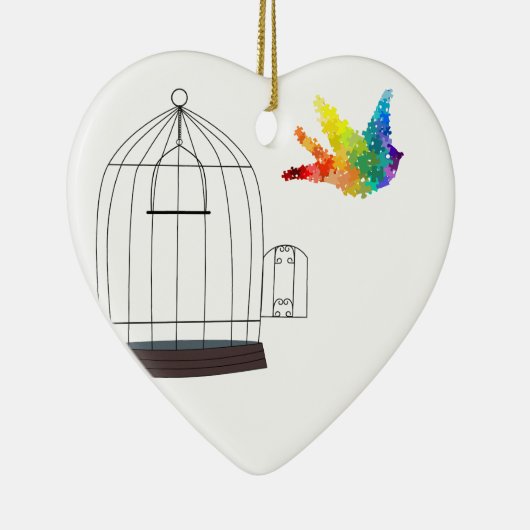 Autisme Awareness Puzzle Bird Ornament (Rechts)