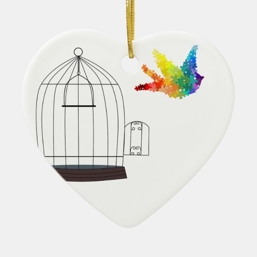 Autisme Awareness Puzzle Bird Ornament (Voorkant)