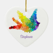 Autisme Awareness Puzzle Bird Ornament (Achterkant)