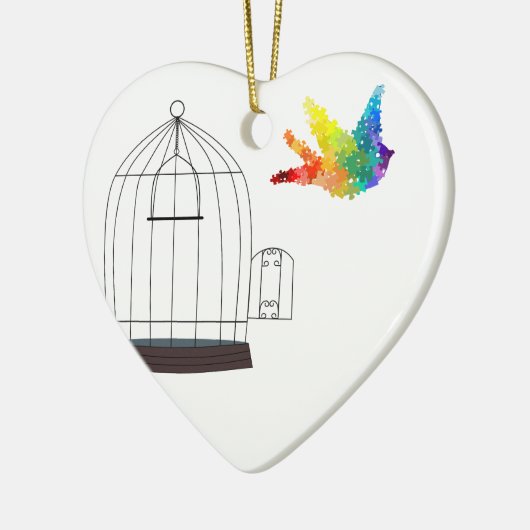 Autisme Awareness Puzzle Bird Ornament (Links)