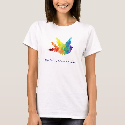 Autisme Awareness Puzzle Bird T-Shirt (Voorkant)