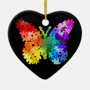 Autisme Awareness Puzzle Butterfly Ornament