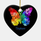 Autisme Awareness Puzzle Butterfly Ornament (Achterkant)