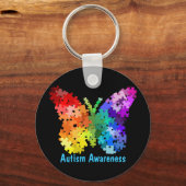 Autisme Awareness Puzzle Butterfly Sleutelhanger (Voorkant)