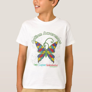 Autisme Awareness Puzzle Butterfly T-shirt