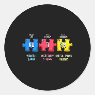 Autisme Awareness Puzzle Chemical Element Ronde Sticker