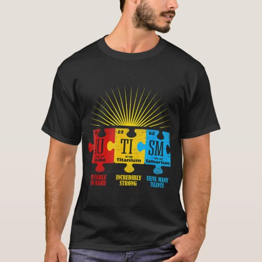 Autisme Awareness Puzzle Chemical Element T-shirt (Voorkant)