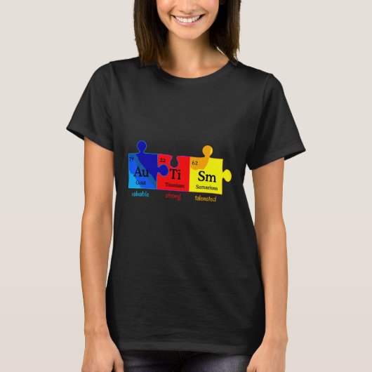 Autisme Awareness Puzzle Chemical Element T-shirt (Voorkant)