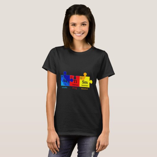 Autisme Awareness Puzzle Chemical Element T-shirt (Voorkant volledig)