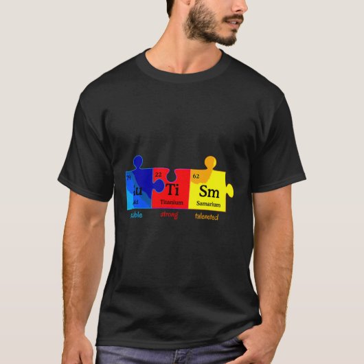 Autisme Awareness Puzzle Chemical Element T-shirt (Voorkant)