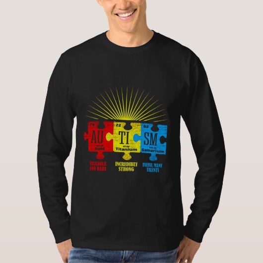 Autisme Awareness Puzzle Chemical Element T-shirt (Voorkant)