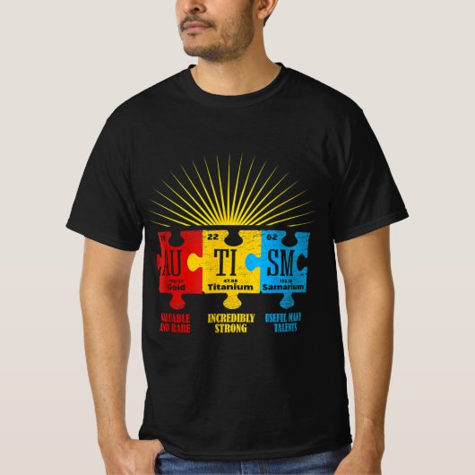 Autisme Awareness Puzzle Chemical Element T-shirt (Voorkant)