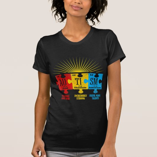 Autisme Awareness Puzzle Chemical Element T-shirt (Voorkant)
